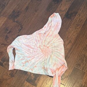 SO Pastel Pink and Orange Tie-Dye Hoodie
